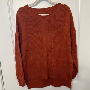 Dark Orange Cableknit Sweater Size M